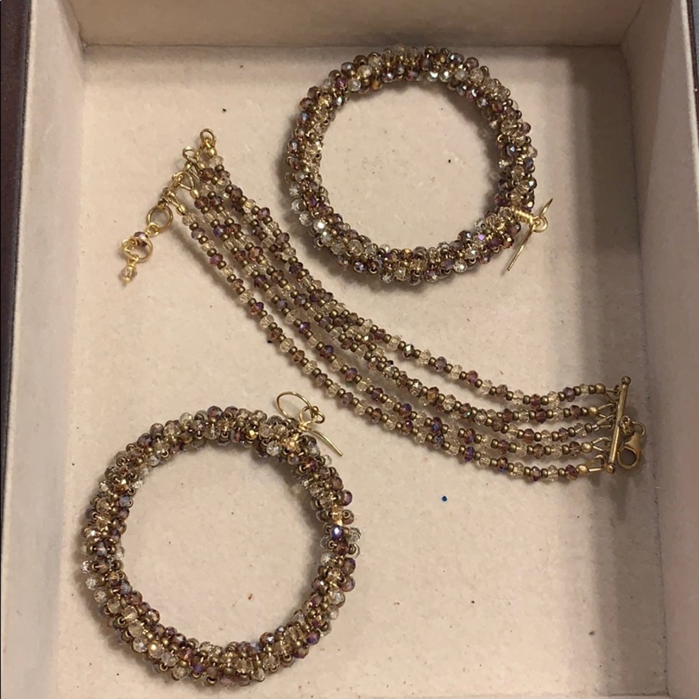 Handmade Hoops and Bracelet